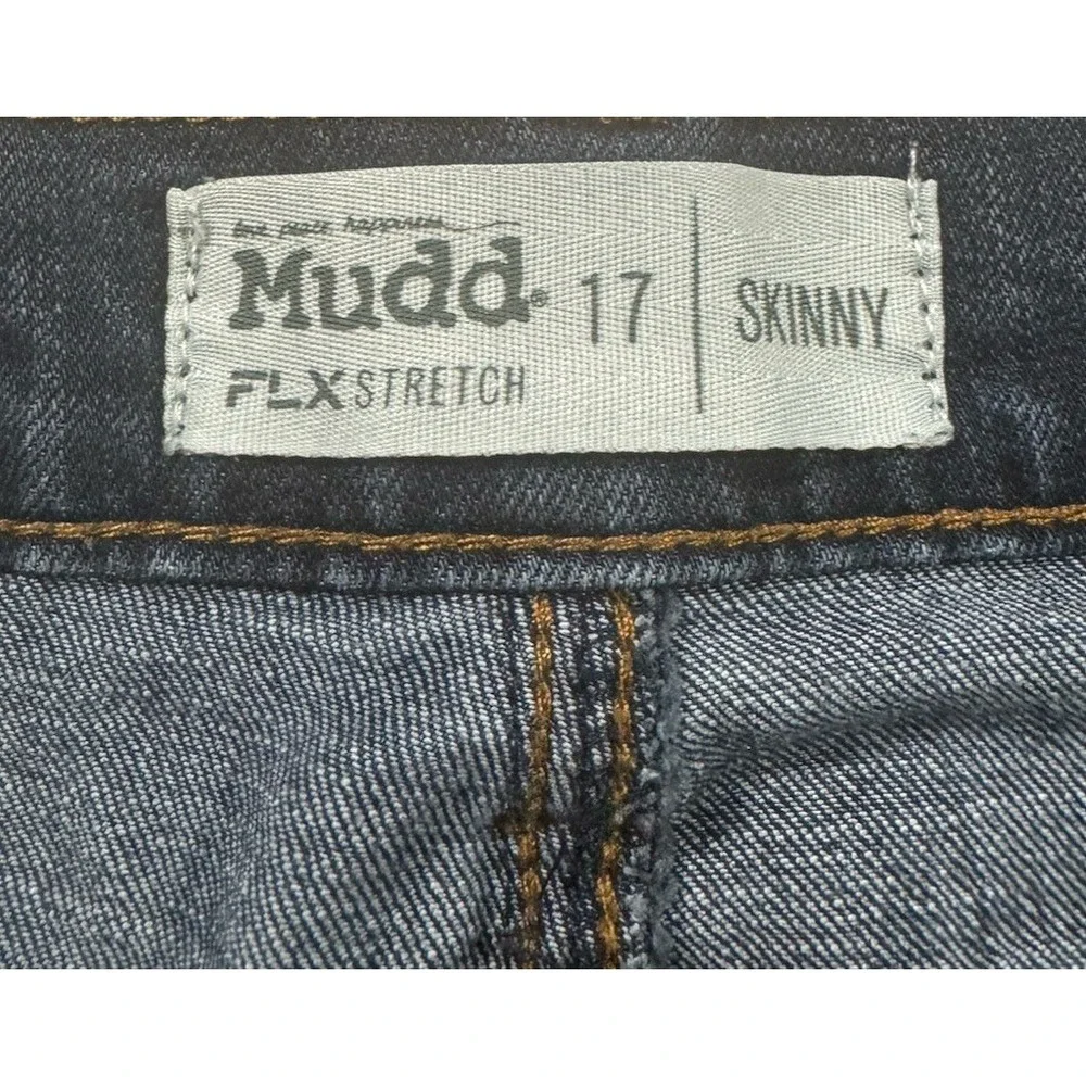 Mudd FLX Stretch Jeans Womens 17 Blue Dark Wash Skinny Fit JM83D022R2B Denim